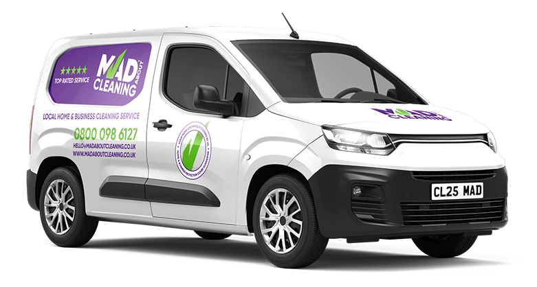 two cleaning vans